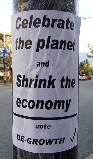 degrowth poster - celebrate the planet and shrink the economy